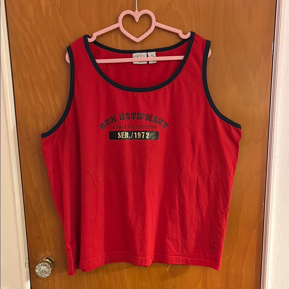 B.U.M EQUIPMENT Red Vintage Tank Top, Size 3X